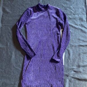 Chic Long Sleeve Purple Dress